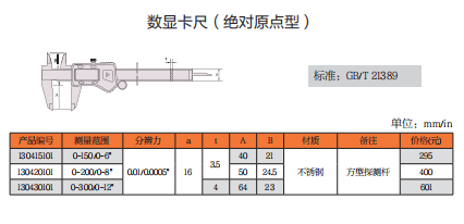 上工数显卡尺（绝对原点型）
